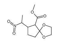 methyl 7-(1-nitroethyl)-1,4-dioxaspiro(4.4)nonane-6-carboxylate结构式