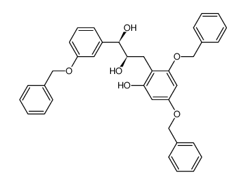 (1R,2R)-1-(3'-benzyloxyphenyl)-3-(2''-hydroxy-4'',6''-dibenzyloxyphenyl)propane-1,2-diol Structure