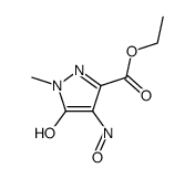 2-methyl-3-hydroxy-4-nitroso-5-ethoxycarbonylpyrazole结构式
