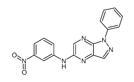 N-(3-nitrophenyl)-1-phenylpyrazolo[3,4-b]pyrazin-5-amine结构式