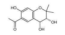 cis-2,2-dimethyl-3,4,7-trihydroxy-6-acetylchroman结构式