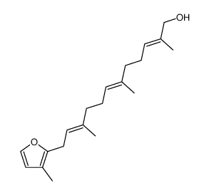 (2E,6E,10E)-2,6,10-trimethyl-12-(3-methylfuran-2-yl)-dodeca-2,6,10-trien-1-ol结构式