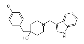 4-[(4-chlorophenyl)methyl]-1-(1H-indol-3-ylmethyl)piperidin-4-ol结构式