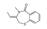 3-ethylidene-4-methyl-1,4-benzothiazepin-5-one结构式