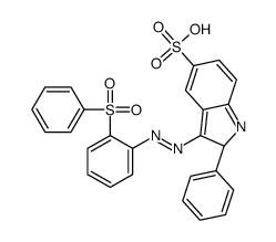 (2S)-3-[[2-(benzenesulfonyl)phenyl]diazenyl]-2-phenyl-2H-indole-5-sulfonic acid结构式