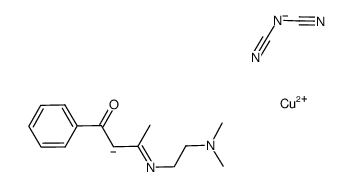 [Cu(C6H5C(O)CHC(CH3)NC2H4N(CH3)2)(μ1.5-N(CN)2)]结构式