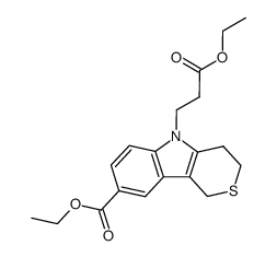 5-(2-ethoxycarbonyl-ethyl)-1,3,4,5-tetrahydro-thiopyrano[4,3-b]indole-8-carboxylic acid ethyl ester结构式
