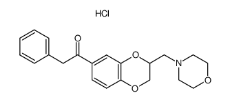 1-(3-Morpholin-4-ylmethyl-2,3-dihydro-benzo[1,4]dioxin-6-yl)-2-phenyl-ethanone; hydrochloride结构式