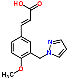 (2E)-3-[4-Methoxy-3-(1H-pyrazol-1-ylmethyl)phenyl]acrylic acid结构式