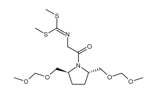 trans-(2S,5S)-N-[N-bis(methylthio)methyleneglycyl]-2,5-bis(methoxymethoxymethyl)pyrrolidine Structure