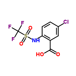 5-Chloro-2-{[(trifluoromethyl)sulfonyl]amino}benzoic acid结构式