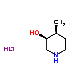 (3S,4S)-4-Methyl-3-piperidinol hydrochloride (1:1)结构式