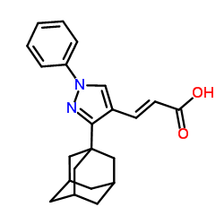 (2E)-3-[3-(Adamantan-1-yl)-1-phenyl-1H-pyrazol-4-yl]acrylic acid structure