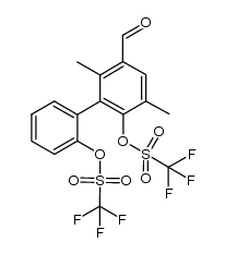 5-formyl-3,6-dimethyl-[1,1'-biphenyl]-2,2'-diyl bis(trifluoromethanesulfonate)结构式