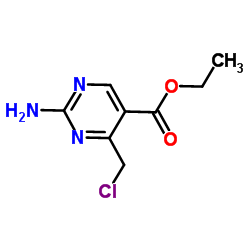 2-Amino-4-chloromethyl-pyrimidine-5-carboxylic acid ethyl ester Structure
