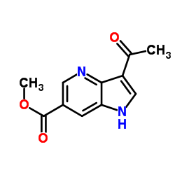 Methyl 3-acetyl-1H-pyrrolo[3,2-b]pyridine-6-carboxylate结构式