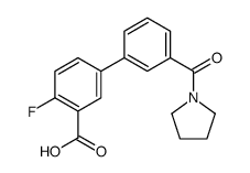 2-fluoro-5-[3-(pyrrolidine-1-carbonyl)phenyl]benzoic acid结构式