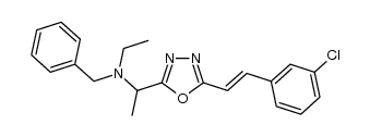 N-benzyl-N-(1-[5-[(E)-2-(3-chlorophenyl)ethenyl]-1,3,4-oxadiazol-2-yl]ethyl)-N-ethylamine结构式