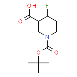 1-[(tert-Butoxy)carbonyl]-4-fluoropiperidine-3-carboxylic acid Structure