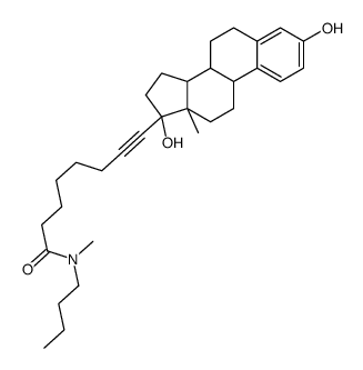 N-butyl,N-methyl-8-(3',17'-dihydroxyestra-1',3',5'(10')-trien-17'-yl)-7-octynamide Structure