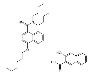 3-hydroxy-2-naphthoic acid, compound with N,N-dibutyl-4-(hexyloxy)-1-naphthamidine (1:1)结构式