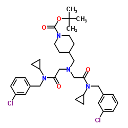 4-[(Bis-{[(3-chloro-benzyl)-cyclopropyl-carbamoyl]-Methyl}-amino)-Methyl]-piperidine-1-carboxylic acid tert-butyl ester图片