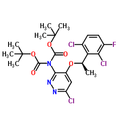 (R)-Bi(tert-butyl)(6-chloro-4-(1-(2,6-dichloro-3-fluorophenyl)ethoxy)pyridazin-3-yl)carbamate Structure