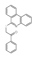 2-phenanthridin-6-ylsulfanyl-1-phenyl-ethanone结构式