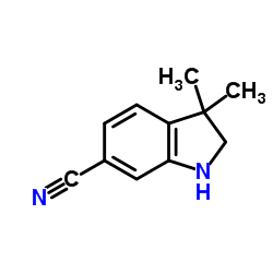 3,3-Dimethyl-6-indolinecarbonitrile结构式