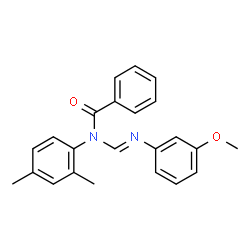 N-(2,4-dimethylphenyl)-N-((3-methoxyphenylimino)methyl)benzamide structure