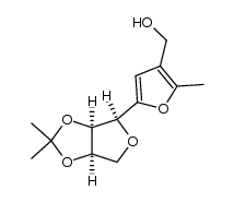 [5-(2,3-O-isopropylidene-β-D-erythrofuranosyl)-2-methylfuran-3-yl]methanol Structure