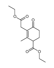 ethyl 3-methyl-4-carbethoxy-2-cyclohexenone-2-acetate结构式