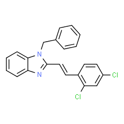 1-BENZYL-2-(2,4-DICHLOROSTYRYL)-1H-1,3-BENZIMIDAZOLE结构式