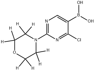 2-(Morpholino-d8)-4-chloropyrimidine-5-boronic acid结构式