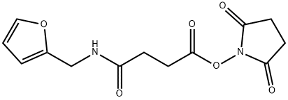 Butanoic acid, 4-[(2-furanylmethyl)amino]-4-oxo-, 2,5-dioxo-1-pyrrolidinyl ester Structure