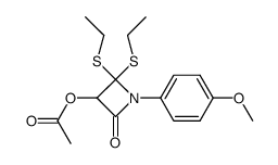 1-(4'-methoxyphenyl)-3-acetoxy-4,4-bis(ethylthio)azetidin-2-one Structure