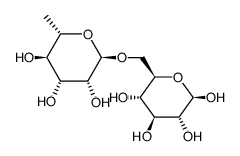 6-O-(6-deoxy-alpha-L-mannopyranosyl)-beta-D-glucose structure