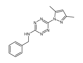 N-benzyl-6-(3,5-dimethyl-1H-pyrazol-1-yl)-1,2,4,5-tetrazin-3-amine Structure