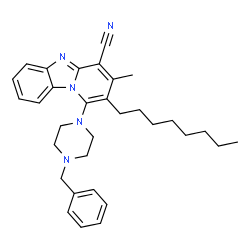 1-(4-benzylpiperazin-1-yl)-3-methyl-2-octylbenzo[4,5]imidazo[1,2-a]pyridine-4-carbonitrile Structure