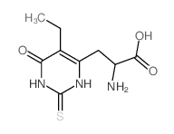 2-amino-3-(5-ethyl-6-oxo-2-sulfanylidene-3H-pyrimidin-4-yl)propanoic acid结构式