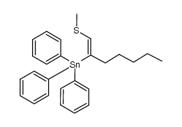 (Z)-1-methylthio-2-triphenylstannylhept-1-ene Structure