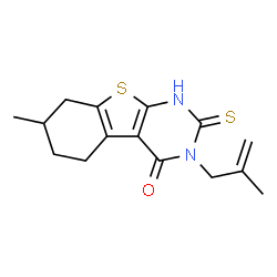 7-methyl-3-(2-methylprop-2-en-1-yl)-2-sulfanyl-5,6,7,8-tetrahydro[1]benzothieno[2,3-d]pyrimidin-4(3H)-one Structure