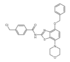 N-(4-benzyloxy-7-morpholin-4-yl-benzothiazol-2-yl)-4-chloromethyl-benzamide结构式