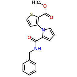 Methyl 3-[2-(benzylcarbamoyl)-1H-pyrrol-1-yl]-2-thiophenecarboxylate结构式