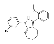 1-(3-bromophenyl)-3-(2-methylsulfanylphenyl)-4,5,6,7-tetrahydro-2H-pyrazolo[3,4-b]azepine结构式