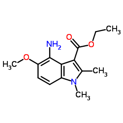 4-AMINO-5-METHOXY-1,2-DIMETHYL-1H-INDOLE-3-CARBOXYLIC ACID ETHYL ESTER结构式