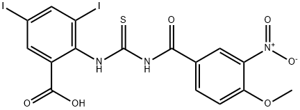 3,5-diiodo-2-[[[(4-methoxy-3-nitrobenzoyl)amino]thioxomethyl]amino]-benzoic acid结构式