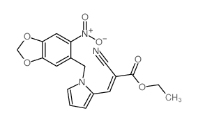 2-Propenoic acid,2-cyano-3-[1-[(6-nitro-1,3-benzodioxol-5-yl)methyl]-1H-pyrrol-2-yl]-, ethylester结构式