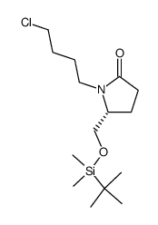 (5R)-({[tert-butyl-(dimethyl)sylanyl]oxy}methyl)-1-(4-chlorobutyl)pyrrolidin-2-one Structure