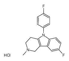 8-Fluoro-5-(4-fluoro-phenyl)-2-methyl-2,3,4,5-tetrahydro-1H-pyrido[4,3-b]indole; hydrochloride Structure